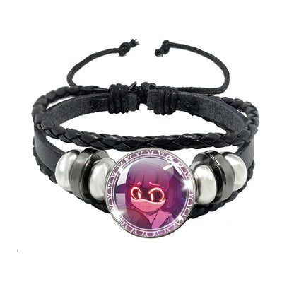Bracelet Murder Drones Uzi x N – Cabochon Verre Cuir Ajustable Fan Art