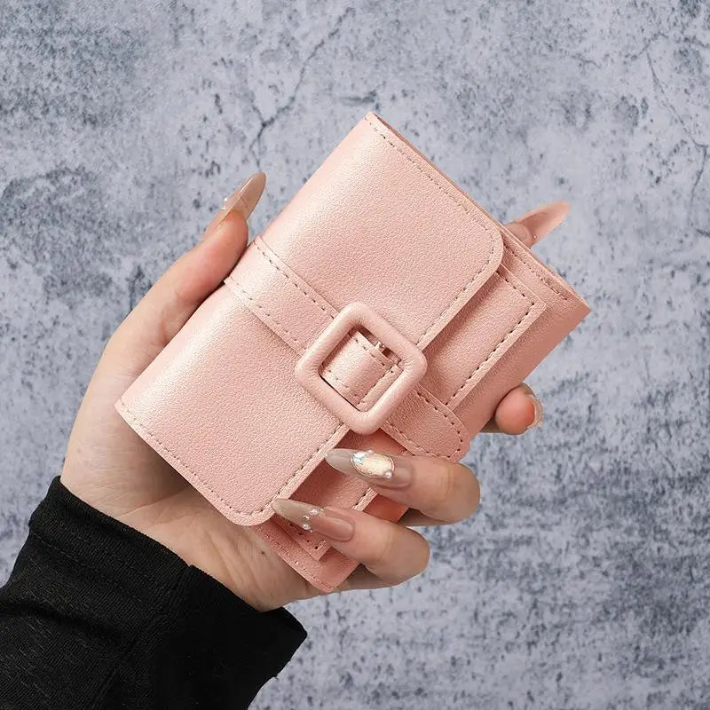 Portefeuille Femme Compact Cuir PU - Porte-Monnaie avec Porte-Cartes Étudiant