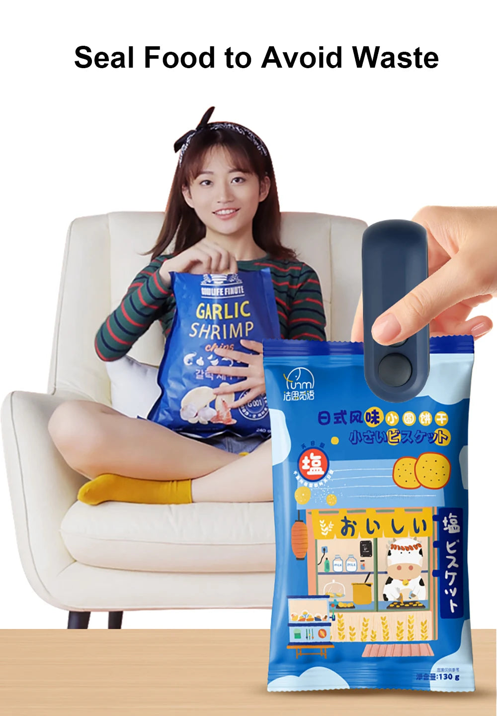 Mini Thermoscelleur Rechargeable pour Sacs Alimentaires – Portable & Magnétique