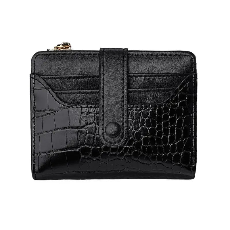 Portefeuille Compact Femme Cuir PU - Multi-Cartes avec Fermeture Éclair