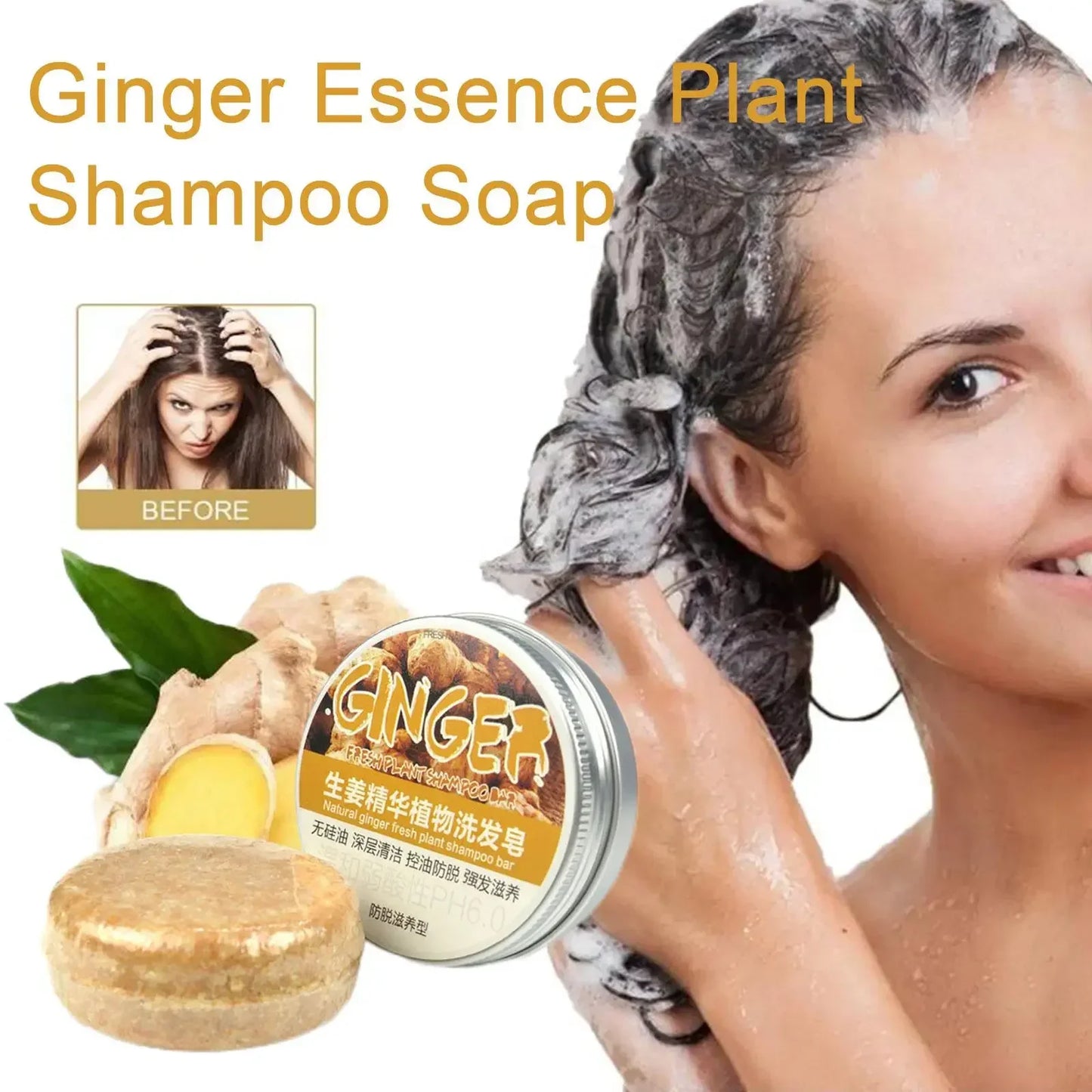 Savon Shampooing Gingembre Lavande & Polygonum - Saponifié à Froid Cheveux Soyeux