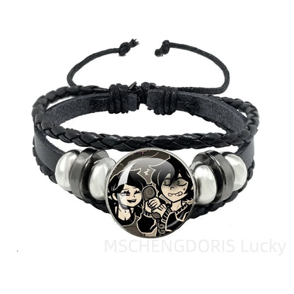 Bracelet Gaming Coffin Andy Leyley – Cuir Multicouche Tressé Noir Unisexe