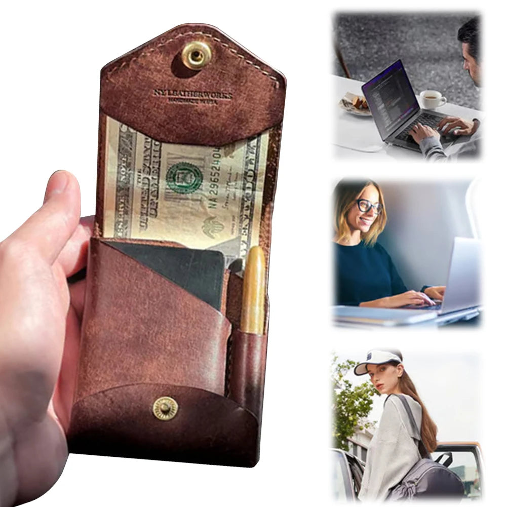 Portefeuille Compact Multifonction avec Emplacement Stylo - Porte-Carte Bifold Slim Cadeau Graduation