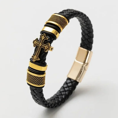 Bracelet Cuir Classique Homme – Boucle Magnétique Métal Casual Chic