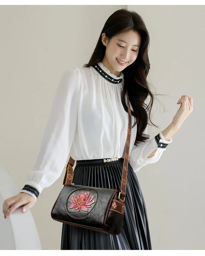 Sac à Main Femme Cuir Souple - Sac Bandoulière Crossbody Imprimé Fashion 2024