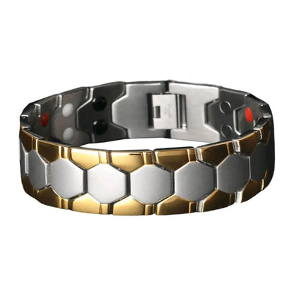 Bracelet Magnétique Thérapeutique Hexagone – Jonc Homme Élégant