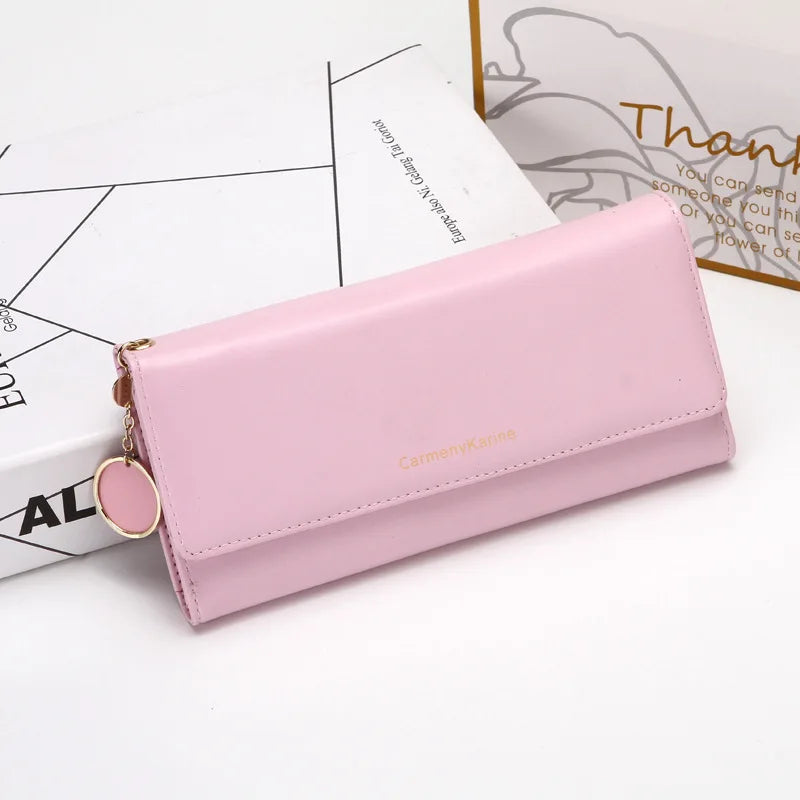 Portefeuille Long Femme Tri-Fold Cuir Lettre - Clutch Porte-Cartes Fresh Fashion