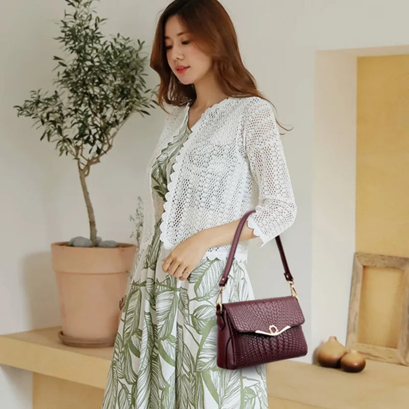 Sac à Main Femme Cuir Luxe Vintage - Messenger Crossbody Tote Designer
