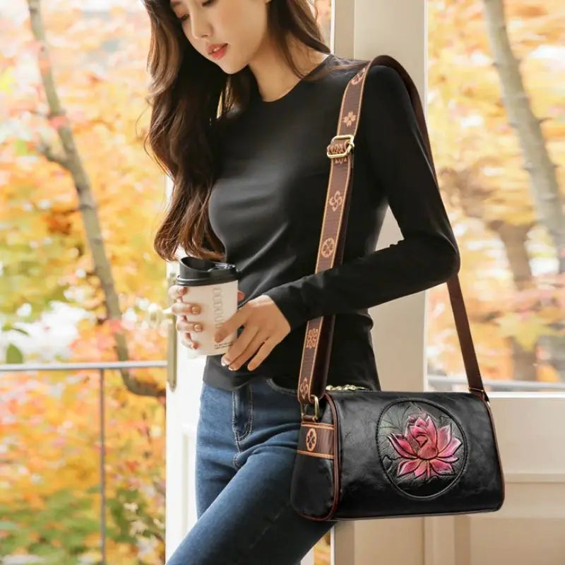 Sac à Main Femme Cuir Souple - Sac Bandoulière Crossbody Imprimé Fashion 2024