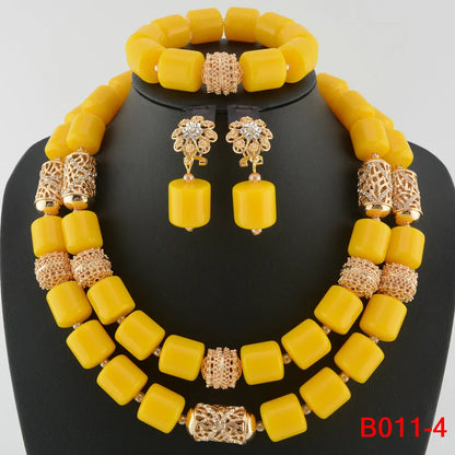 Ensemble Bijoux Perles Cristal Africain – Parure Mariée Luxe