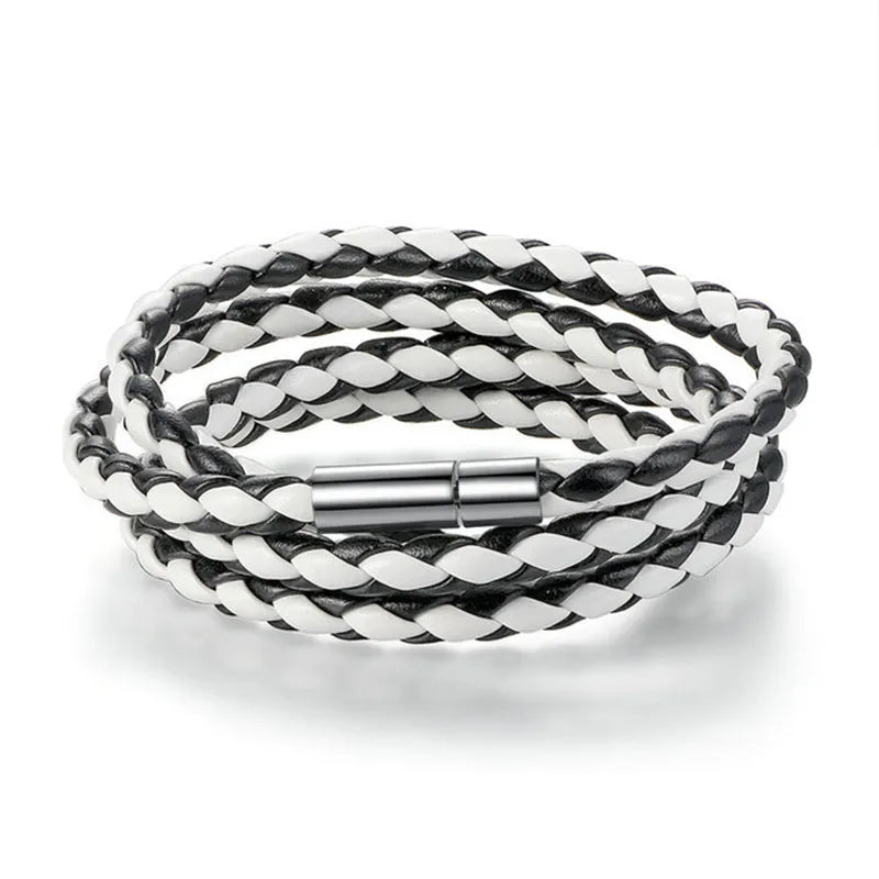 Bracelet Tressé Multicouche — Style Vintage Unisexe, 6 Coloris
