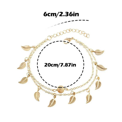 Chaîne de Cheville Bohème Perles Étoiles Pompons – Bracelet Pied Vintage Femme