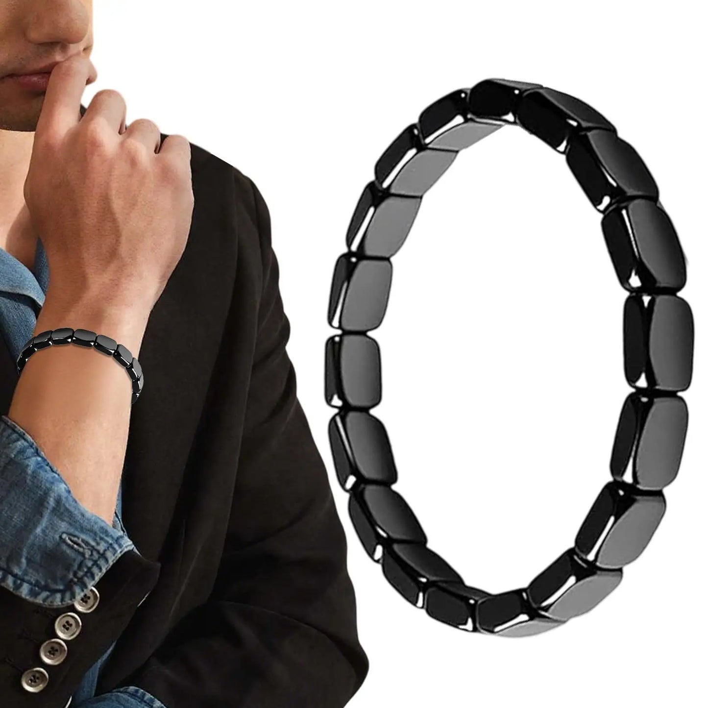 Bracelet Hématite Homme – Bijou Artisanal Zen pour le Quotidien