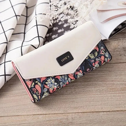 Portefeuille Pochette Femme Enveloppe Grande Capacité - Porte-Monnaie Long Cuir PU Bouton Clutch Élégant