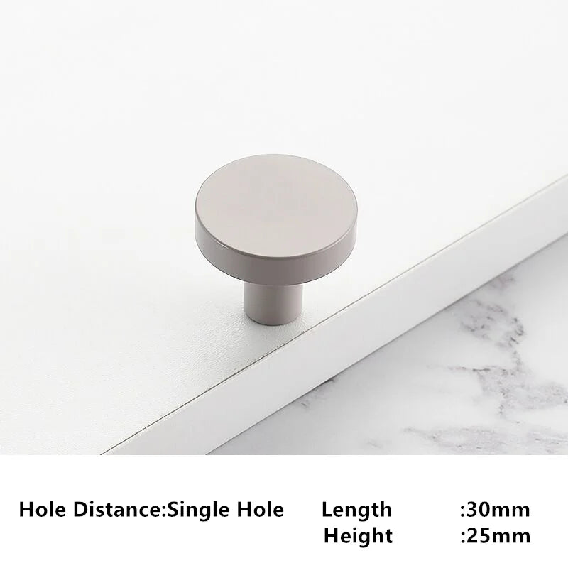 Poignée de Meuble Moderne en Aluminium - Bouton Rond pour Armoire et Tiroir