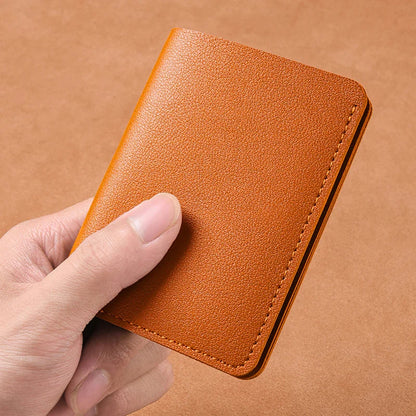 Portefeuille Pliable Cuir Souple avec Bouton - Petit Porte-Cartes Permis Simplifié