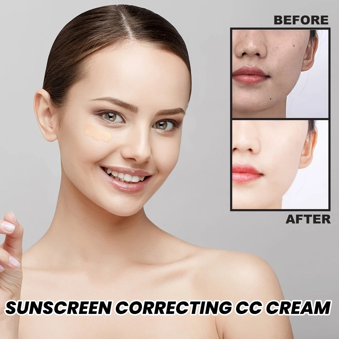 Fond de Teint CC Cream - Hydratant Waterproof Éclaircissant Couvrance Imperfections Contrôle Sébum Longue Tenue