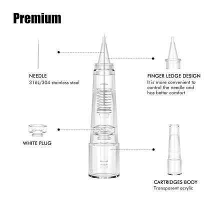 Aiguilles Cartouche Biomaser Maquillage Permanent Professionnel 1R 2R 3RL 5RL - Stérilisées Jetables Tatouage Micropigmentation