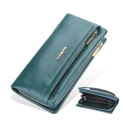 Portefeuille Femme Cuir PU Multi-Fonctions - Pochette Clutch Porte-Cartes Téléphone
