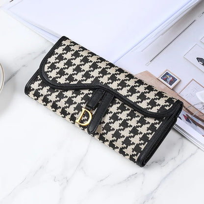 Portefeuille Femme Long Rétro Grande Capacité - Boucle D Multi-Cartes Trifold Sac Main Multifonction