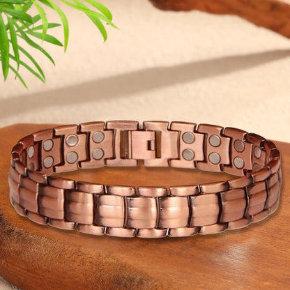 Bracelet Coton & Étain Doré Magnétique Homme – Confort Extrême Sport & Quotidien