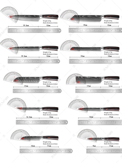 Couteaux de Chef Professionnels 1-10 Pièces - Set Cuisine Acier Inoxydable