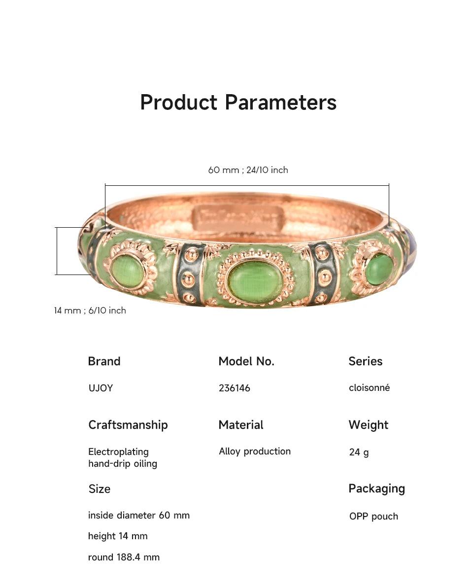 Bracelet Jonc Émail Cloisonné - Design Bohème Hawaï Inde Afrique