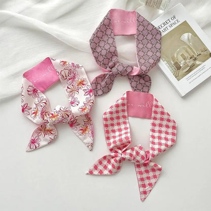 Bandeau Soie Fleur Rose - Headband Ruban Élégant Femme