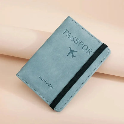 Porte-Passeport RFID Cuir PU - Pochette Voyage avec Porte-Carte pour Famille Homme Femme