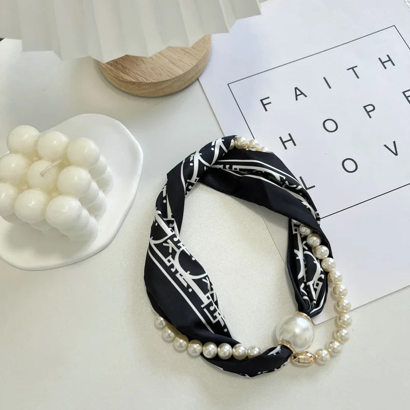 Foulard Perles Protection Solaire Femme - Boucle Magnétique Pendentif Été Long