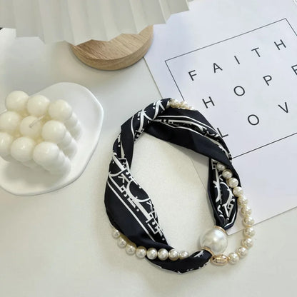Foulard Perles Protection Solaire Femme - Boucle Magnétique Pendentif Été Long