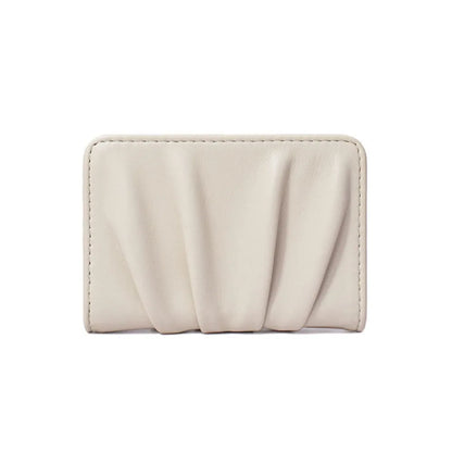 Portefeuille Femme Court Cuir PU Imperméable - Porte-Carte Plissé Multifonction Grande Capacité Bifold