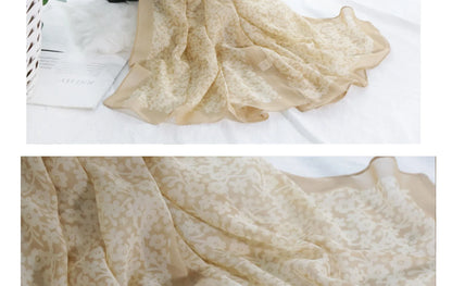 Foulard Écharpe Mousseline Petite Fleur Femme - Bandana Hijab Châle Été Protection Solaire