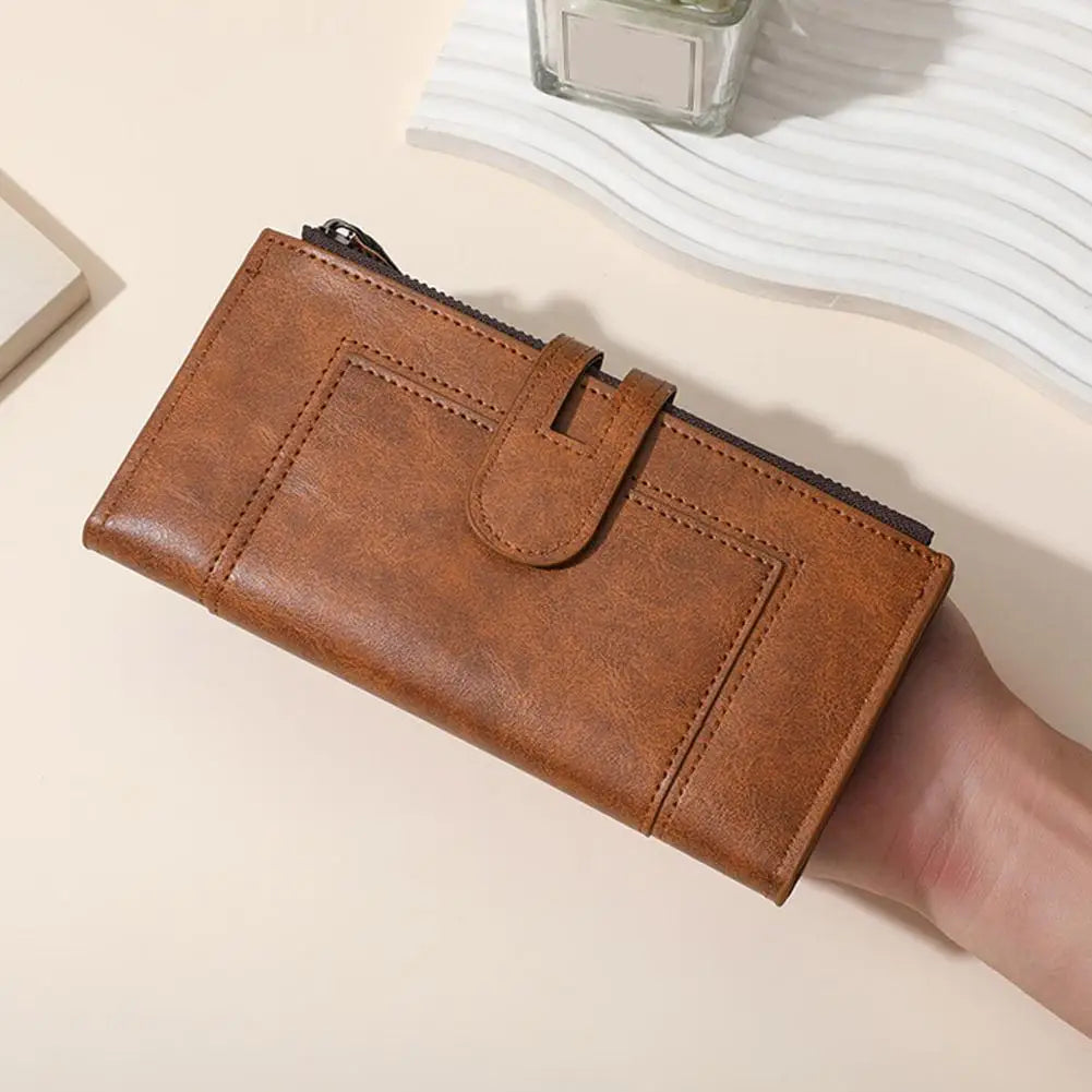 Portefeuille Long en Cuir PU pour Femme - Organisateur Anti-Vol