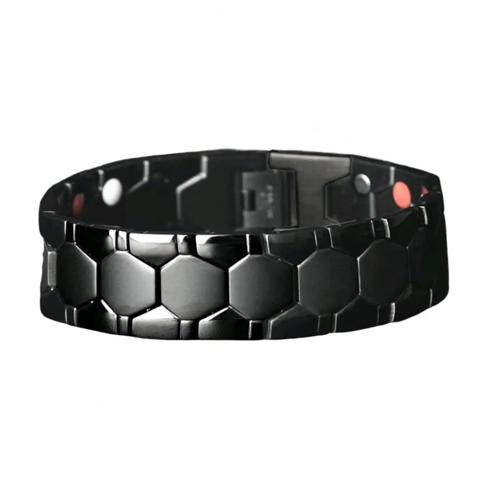 Bracelet Magnétique Thérapeutique Hexagone – Jonc Homme Élégant