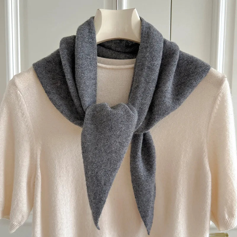 Foulard Triangle Laine 100% Femme - Écharpe Tricotée Style Britannique Multifonction Hiver
