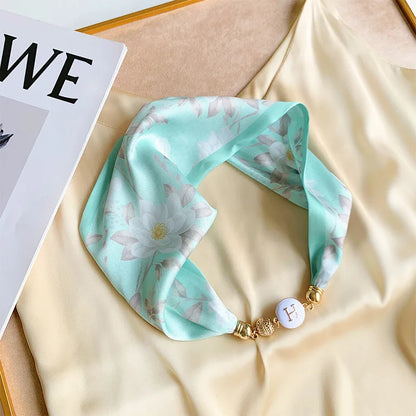 Women's Square Scarf with Magnetic Buckle - Versatile Summer Luxury Scarf/Necklace