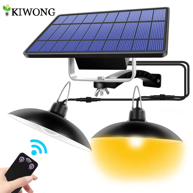 Lampe Solaire Suspendue Amaryllis Double Tête - Éclairage Extérieur Jardin Camping