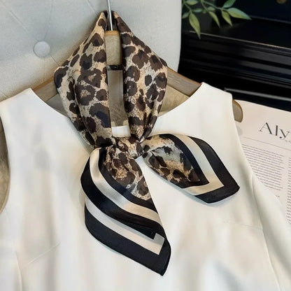 Foulard Carré Soie Naturelle 100% 65cm Femme - Bandana Headscarf Neckerchief Châle Luxe