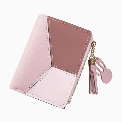 Portefeuille Femme Court Cuir PU Noir - Porte-Monnaie Pliable Compact avec Porte-Cartes