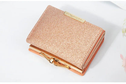 Portefeuille Femme Brillant Tri-Fold - Cartera Mujer Clutch Porte-Monnaie Simple