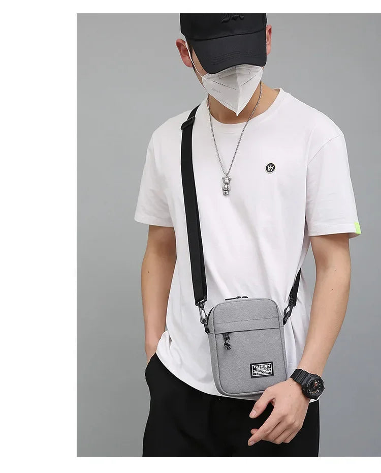 Mini Sac Baguette Bandoulière en Oxford – Unisexe