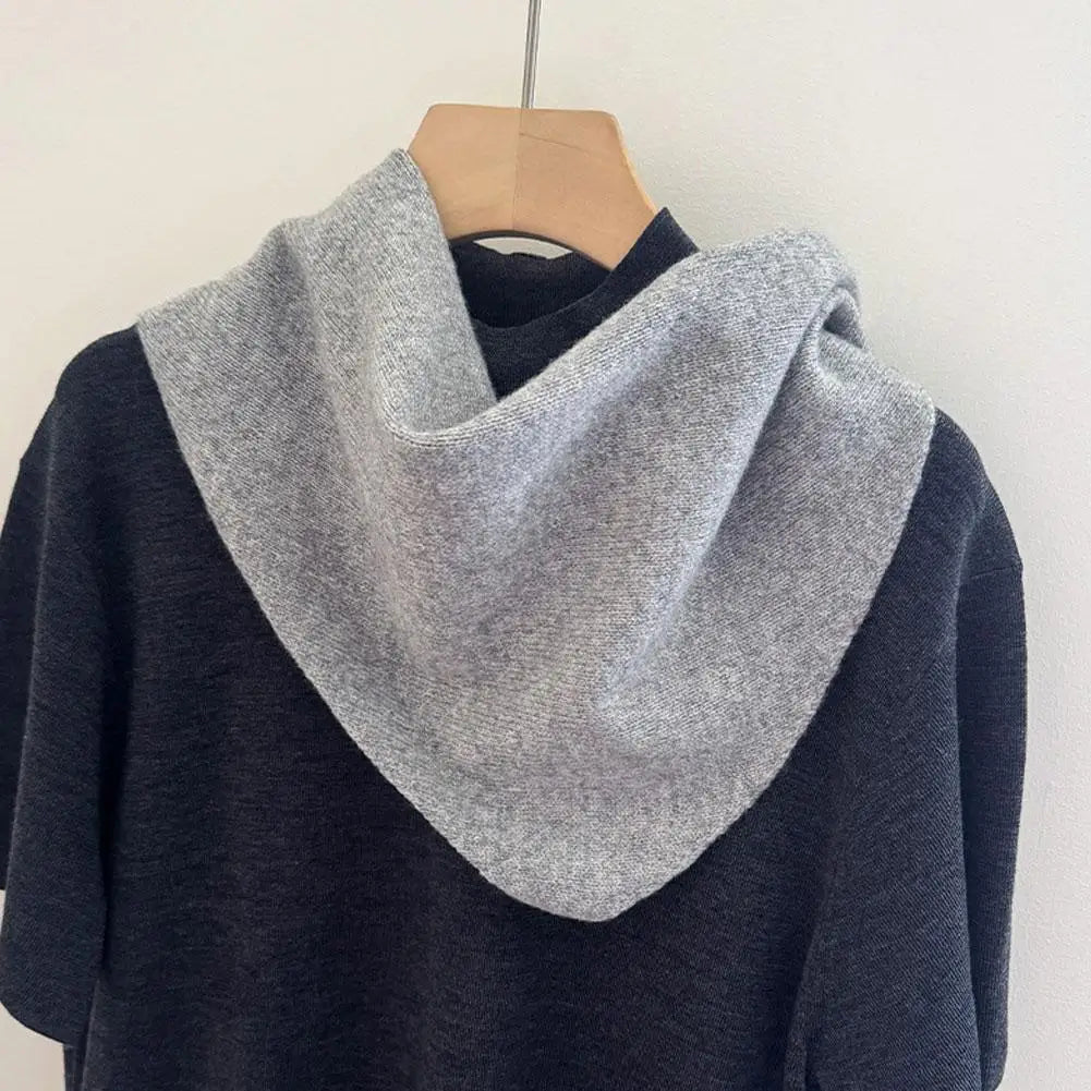 Foulard Triangle Laine 100% Niche Britannique Coréen - Écharpe Tricotée Multifonction Femme