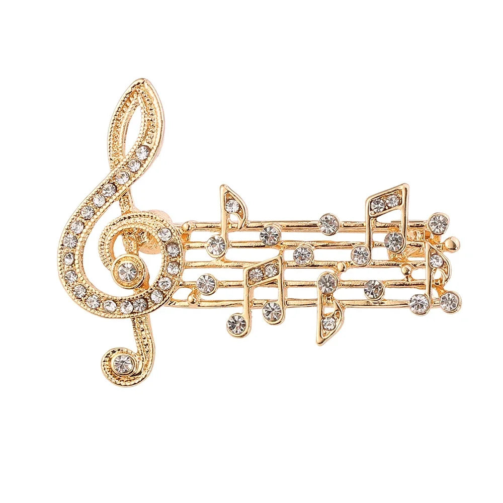Broche Note de Musique Émaillée Cristaux – Pin's Élégant Musical Amoureux Musique