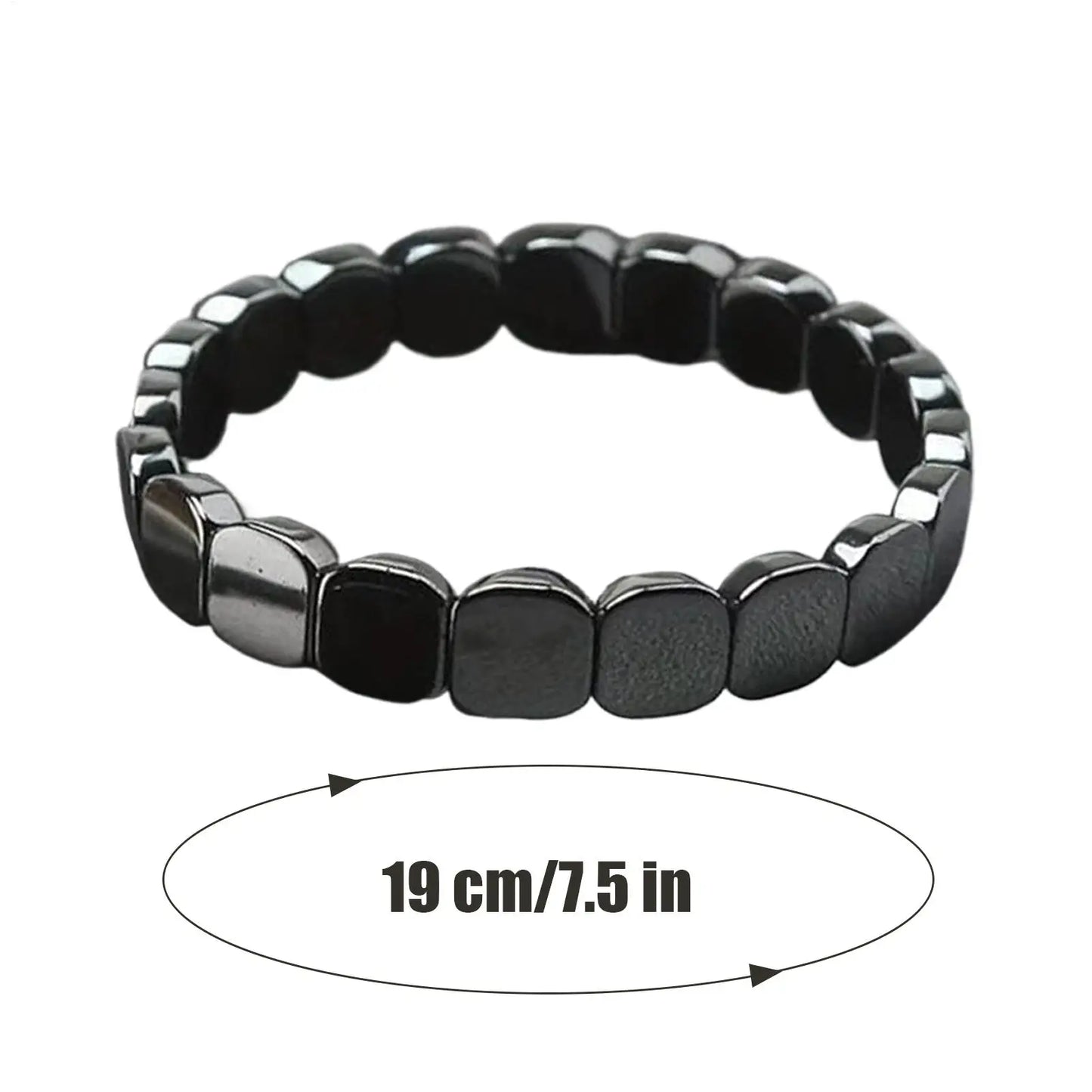 Bracelet Hématite Naturelle Magnétique Thérapeutique – Pierre Énergie & Guérison Unisexe