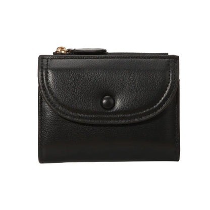 Portefeuille Femme Court Pliable Coloré Mini - Porte-Monnaie Zippé PU Multifonction Portable Marron