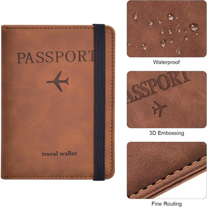 Porte-Passeport Voyage Cuir - Étui Passeport Organisateur Accessoires Voyage pour Femme Homme