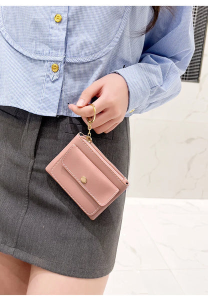 Portefeuille Femme RFID Blocking Trifold Multi-Cartes - Porte-Monnaie Zippé Porte-Clés Sécurisé