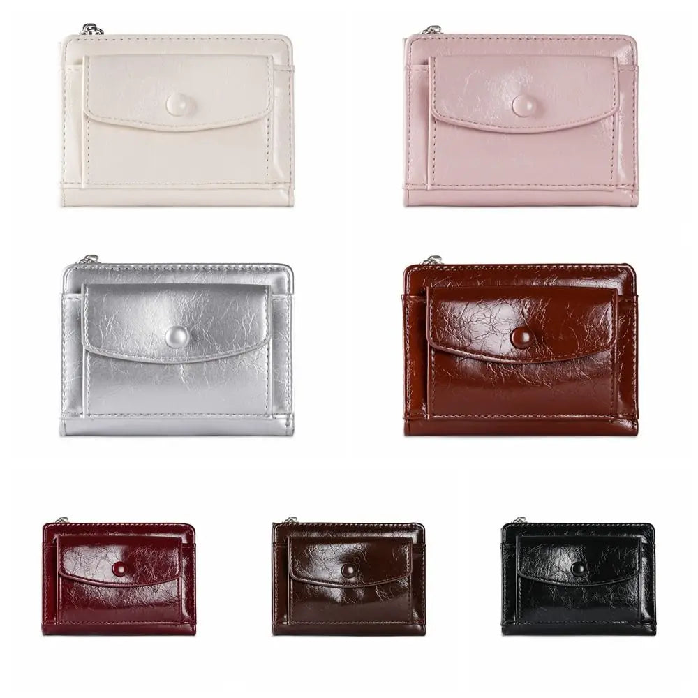 Portefeuille Court Ultra-Mince Cuir PU - Pochette Clutch Zip Multifonction Unisexe