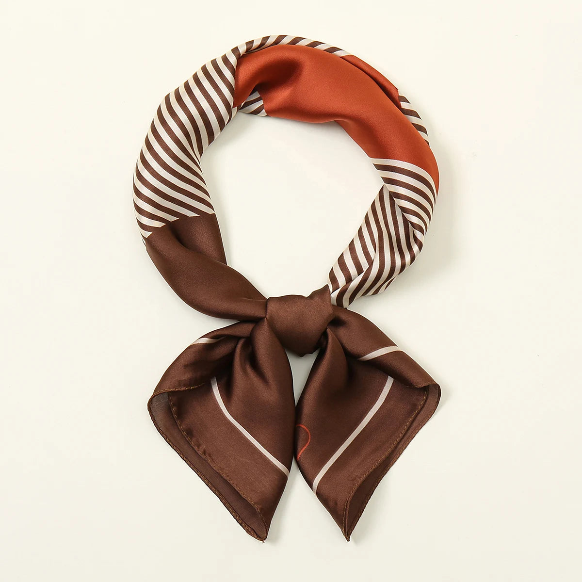 Foulard Carré Soie Satin Géométrie Luxe Femme - Hijab Bandana Headband Cadeau